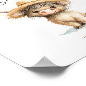 Poster Baby shower des cartes et cadeaux de vache Highlan (Coin)
