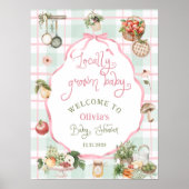 Poster Baby shower des fermiers cultivés localement Bienv (Devant)