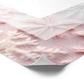 Poster Baby shower des flocons d'argent rose hiver Bienve (Coin)