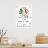 Poster Baby shower des lapins d'hiver (Cuisine)