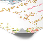 Poster Baby shower des panneaux floraux rose Mimosa Mumos (Coin)