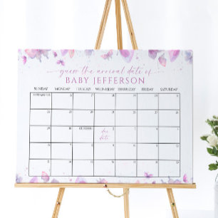 Poster Baby shower des papillons Guides Date d'échéance C