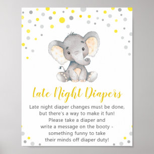 Poster Baby shower des pensées nocturnes des plongeurs