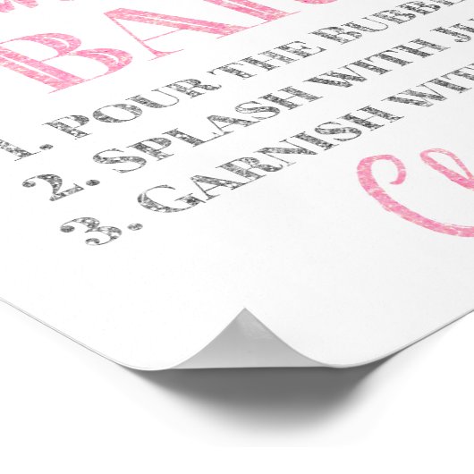 Poster Baby shower des signes de la barre Maman-Osa rose (Coin)