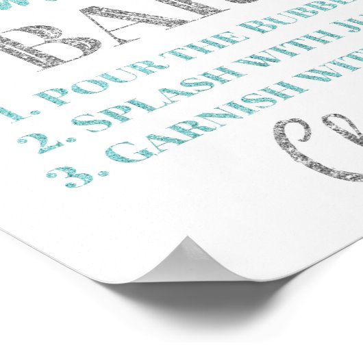 Poster Baby shower des signes de la barre mère-osa Silver (Coin)