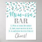 Poster Baby shower des signes de la barre mère-osa Silver (Devant)