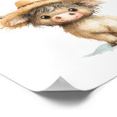 Poster Baby shower des signes de la vache des Hautes-Terr (Coin)