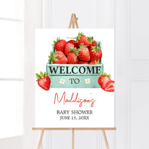 Poster Baby shower d'été aux fraises Bienvenue