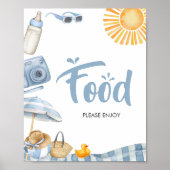 Poster Baby shower d'été Blue Beach (Devant)