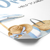 Poster Baby shower d'été Blue Beach Boissons (Coin)