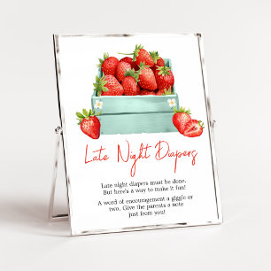 Poster Baby shower d'été de fraises Late Night Diapos
