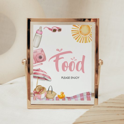 Poster Baby shower d'été de Pink Beach