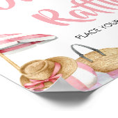 Poster Baby shower d'été de Pink Beach Raffle de couches (Coin)