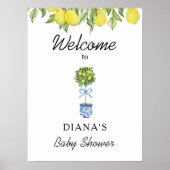 Poster Baby shower d'été Lemon Tree Bienvenue (Devant)