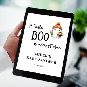 Poster Baby shower d'Halloween Little Boo Budget Bienvenu