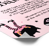 Poster Baby shower d'Halloween rose ne pas dire jeu de bé (Coin)