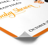 Poster Baby shower d'Halloween sorcière de bienvenue (Coin)