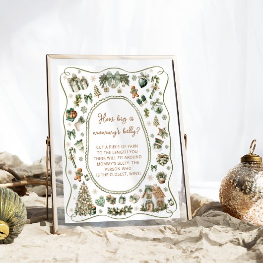 Poster Baby shower d'hiver à quel point le ventre de mama