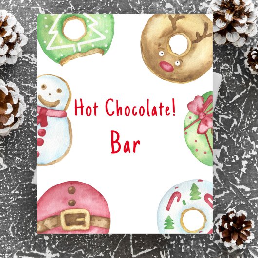 Poster Baby shower d'hiver Barre de chocolat chaud