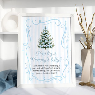 Poster Baby Shower d'Hiver Bleu Quelle est la taille du v