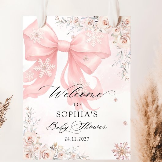 Poster Baby shower d'hiver de Bow Rose