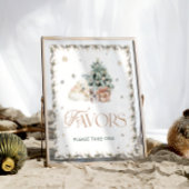 Poster Baby shower d'hiver de l'ours polaire mignon Faveu