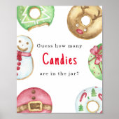 Poster Baby shower d'hiver Devinez combien de bonbons jeu (Devant)