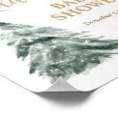 Poster Baby shower d'hiver Froid Hors Snowflakes Bienvenu (Coin)