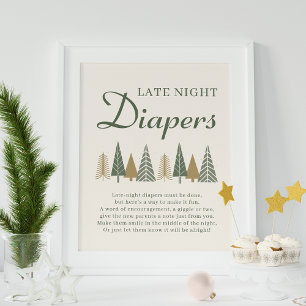Poster Baby shower d'hiver Late Night Diapers Jeu