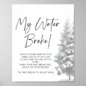 Poster Baby shower d'hiver My Water Broke Jeu SIGNE (Devant)