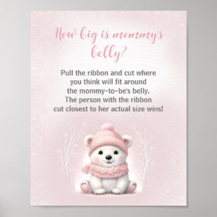 Poster Baby shower d'hiver Quelle est la taille du jeu du