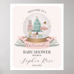 Poster Baby shower d'hiver rose Nutcracker Ballet Bienven<br><div class="desc">Célébrez l'arrivée de votre petite prune de sucre avec cette collection magique de baby showers Pastel Pink Nutcracker. Ce magnifique décor de fête imprimable saisit la magie d'un thème de Noël Wonderland, parfait pour le jour spécial de votre fille. Téléchargeables instantanément, les designs présentent un éventail fantastique de décorations de...</div>