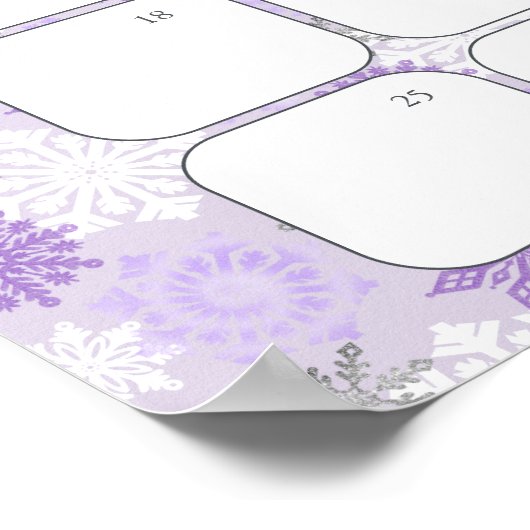 Poster Baby shower D'Hiver Violet Devinez La Date D'Échéa (Coin)