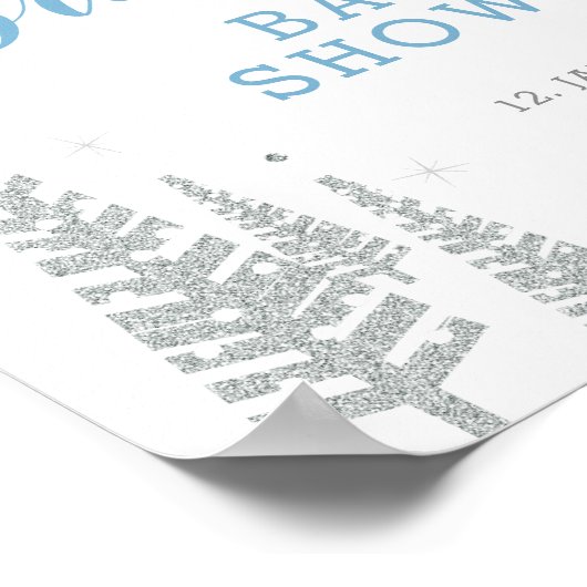 Poster Baby shower d'hiver Welcome Party (Coin)