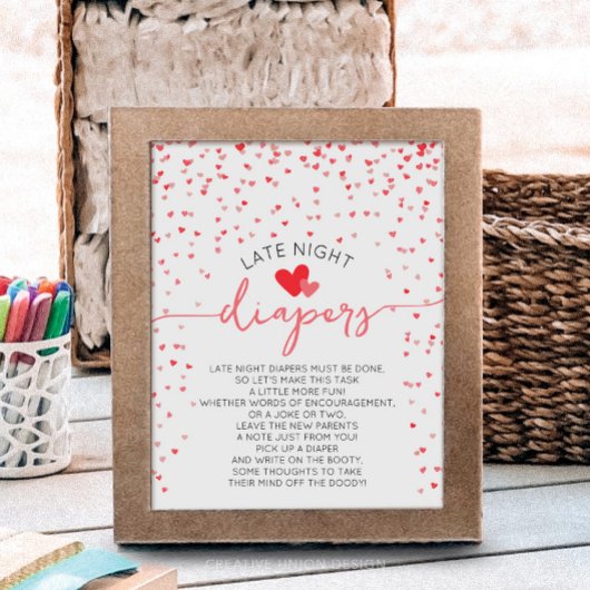 Poster Baby shower Diapositives de nuit Signal numérique