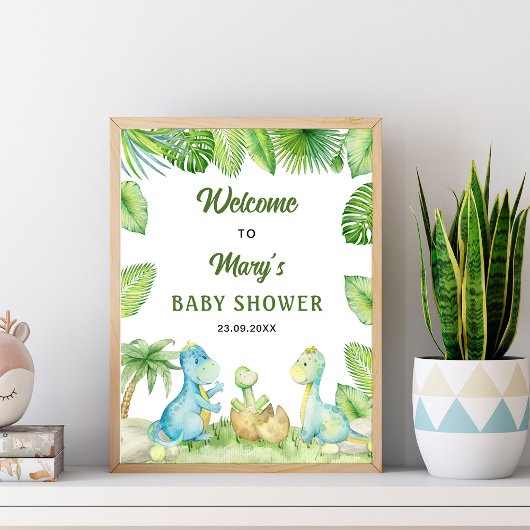 Poster Baby shower Dinosaur Bienvenue
