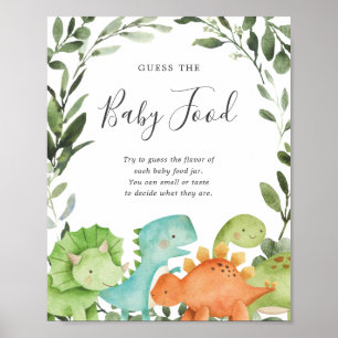 Poster Baby shower Dinosaures Devinez Le Panneau Alimenta