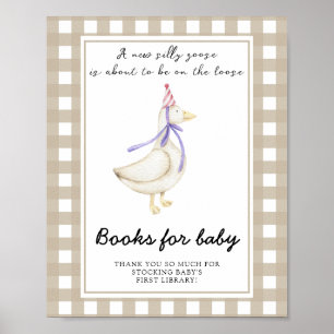 Poster baby shower d'oie - livres pour bébé