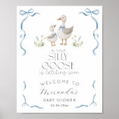 Poster Baby shower d'oie stupide Bienvenue (Devant)