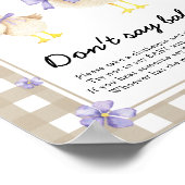 Poster Baby shower d'oie stupide - Ne dites pas bébé (Coin)