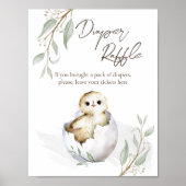 Poster Baby shower d'oiseau bientôt à éclosion signe de t (Devant)