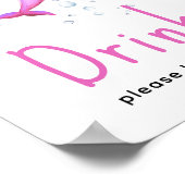 Poster Baby shower Dolphin Rose - Boissons (Coin)