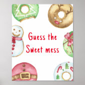Poster Baby shower donuts d'hiver Devine le doux désordre (Devant)