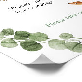 Poster Baby shower doré cerf faveurs signe (Coin)