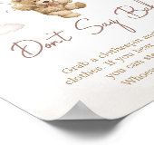 Poster Baby shower d'ours à ballets Brown ne dites pas bé (Coin)