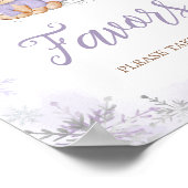 Poster Baby shower d'ours d'hiver pourpre Faveurs (Coin)