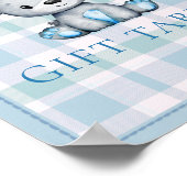Poster Baby shower d'ours gris mou table cadeau (Coin)