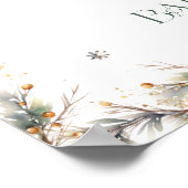 Poster Baby shower d'ours polaire mignon d'hiver Bienvenu (Coin)