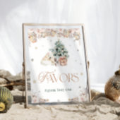 Poster Baby shower d'ours polaire mignon d'hiver Faveurs