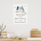 Poster Baby shower du loup arctique d'hiver (Cuisine)